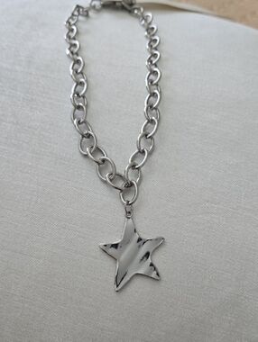 Silver Star Pendant Chunky (NO tarnish)  Chain Necklace New 5 Star Rated 1 Avail